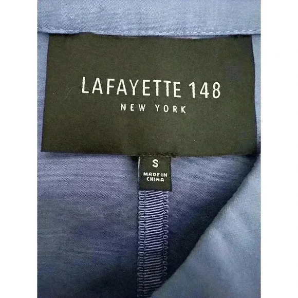Lafayette 148 New York Susanne Patch Pocket Zip Up Jacket in Bluebird SMALL - Picture 2 of 6